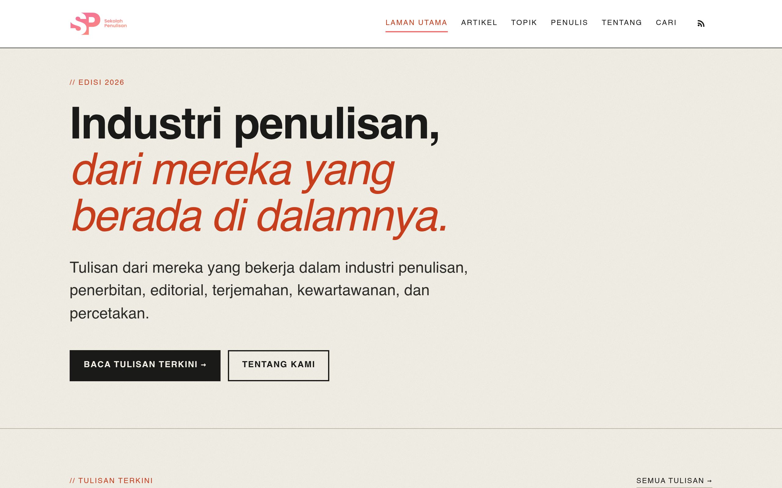 Screenshot of Sekolah Penulisan